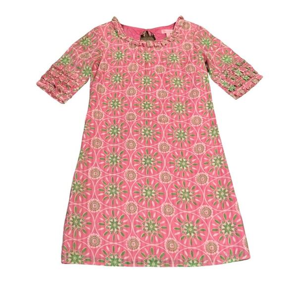 Lilly Pulitzer Dresses & Skirts - Lilly Pulitzer Dasha Dress 0 Ruffles Hibiscus Pink Mini Sheath